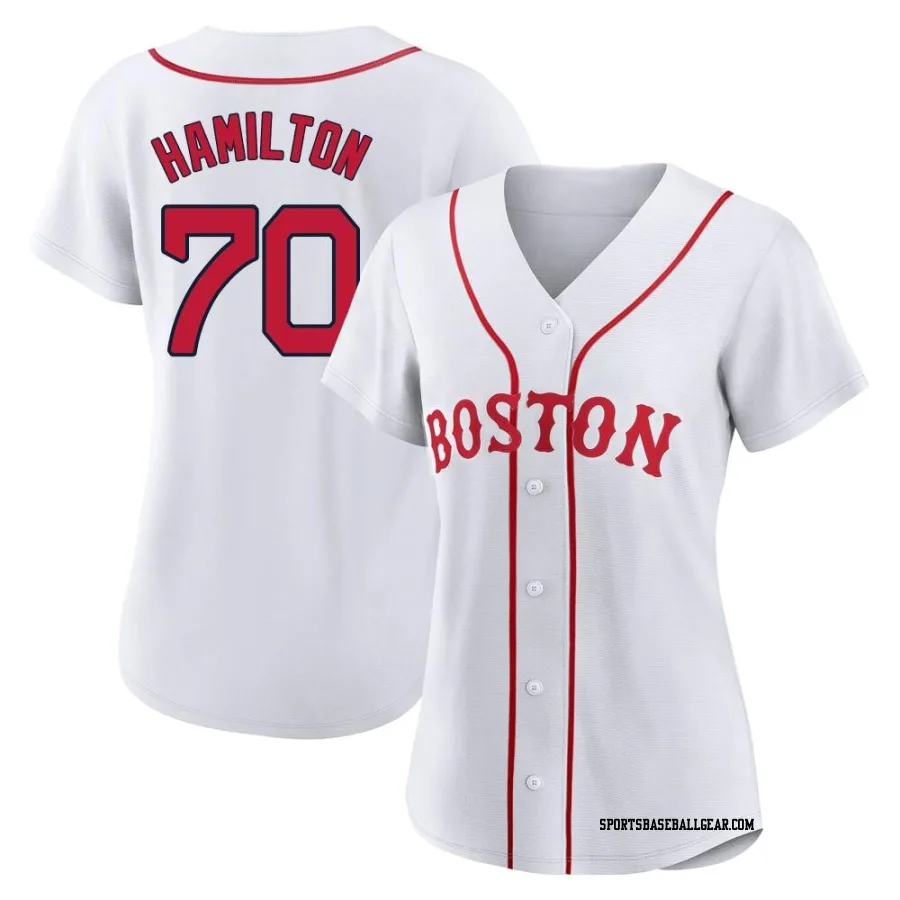 David Hamilton Women's Boston Red Sox White Replica 2021 Patriots' Day Jersey