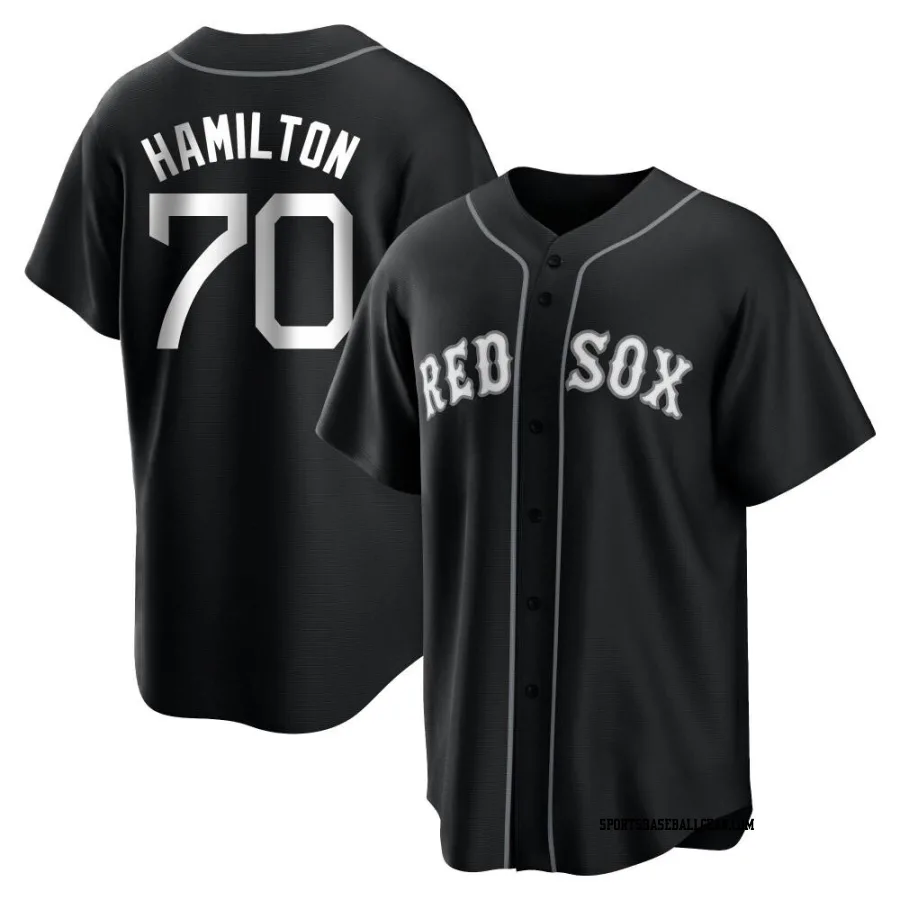 David Hamilton Youth Boston Red Sox Black/White Replica Jersey