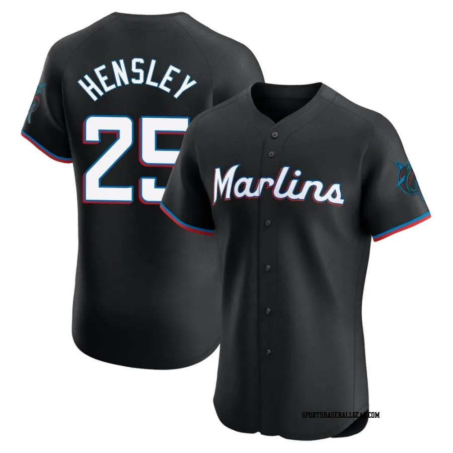 David Hensley Men's Miami Marlins Black Elite Alternate Vapor Premier Jersey