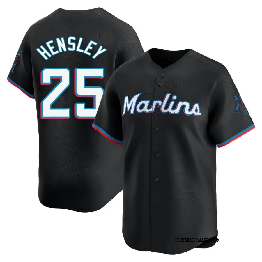 David Hensley Men's Miami Marlins Black Limited Alternate Jersey