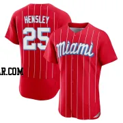 David Hensley Men's Miami Marlins Red Authentic 2021 City Connect Jersey