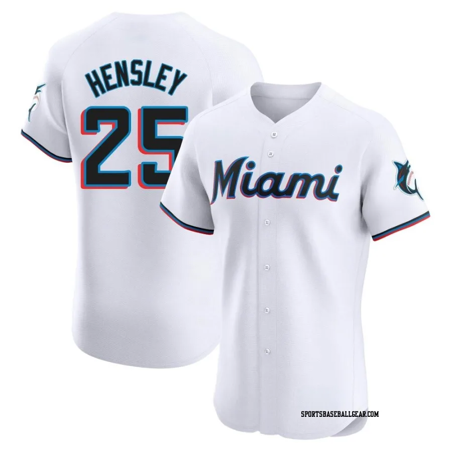David Hensley Men's Miami Marlins White Elite Home Jersey