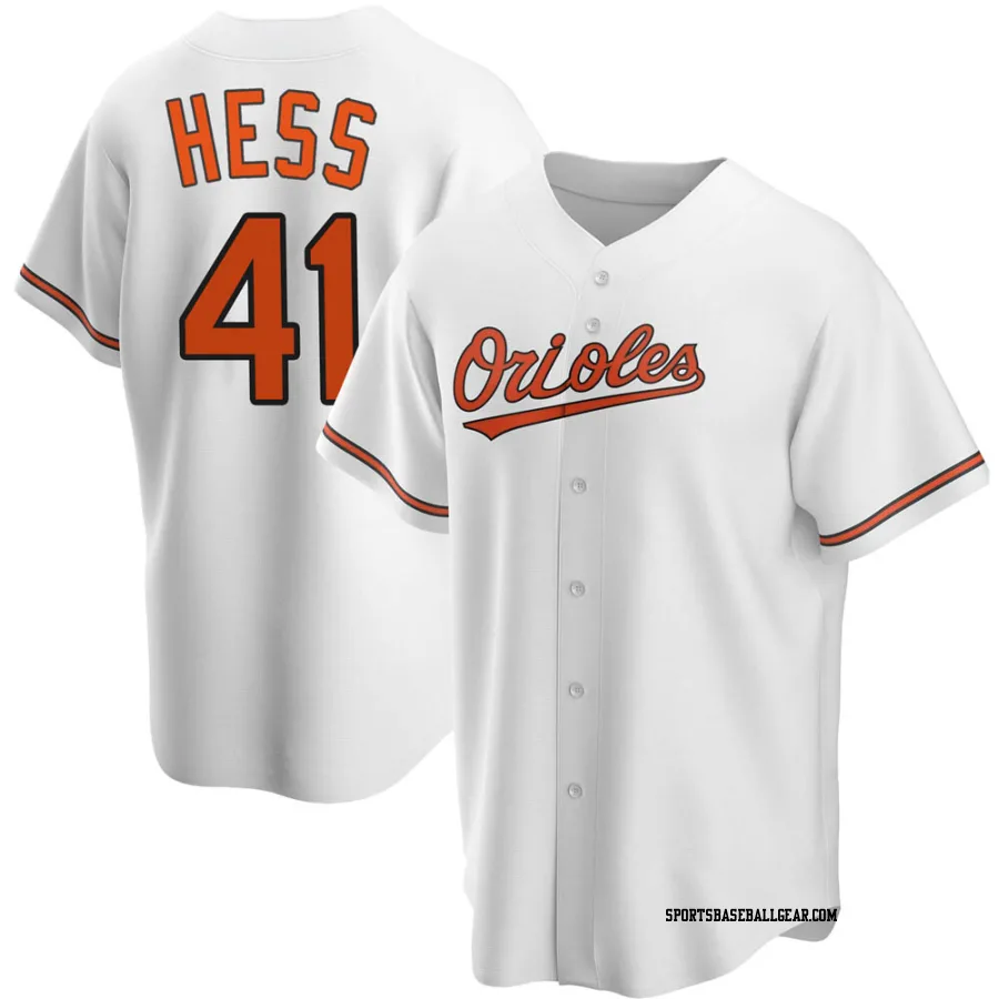 David Hess Youth Baltimore Orioles White Replica Home Jersey