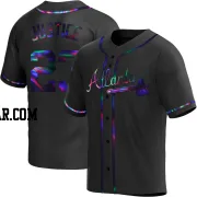 David Justice Youth Atlanta Braves Black Holographic Replica Alternate Jersey