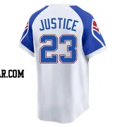 David Justice Youth Atlanta Braves White Limited Throwback Cooperstown Collection Jersey