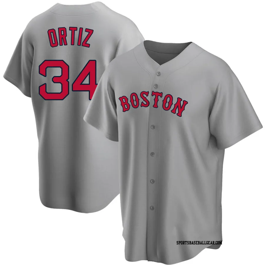 David Ortiz Youth Boston Red Sox Gray Replica Road Jersey