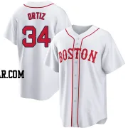 David Ortiz Youth Boston Red Sox White Replica 2021 Patriots' Day Jersey
