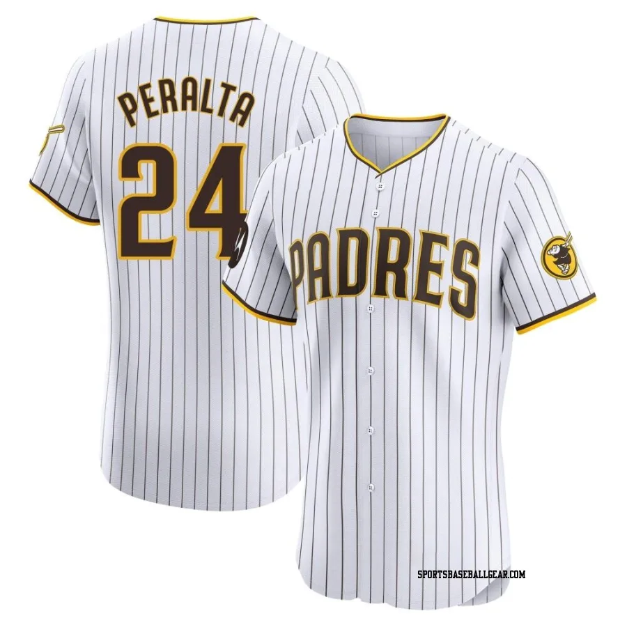 David Peralta Men's San Diego Padres White Elite Home Patch Jersey