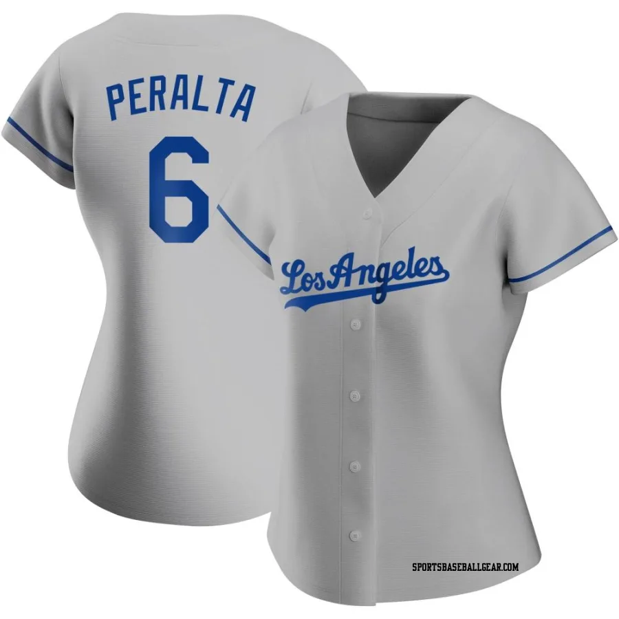 David Peralta Women's Los Angeles Dodgers Gray Authentic Road Jersey