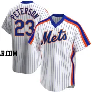 David Peterson Men's New York Mets White Replica Home Cooperstown Collection Jersey