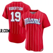 David Robertson Men's Miami Marlins Red Authentic 2021 City Connect Jersey