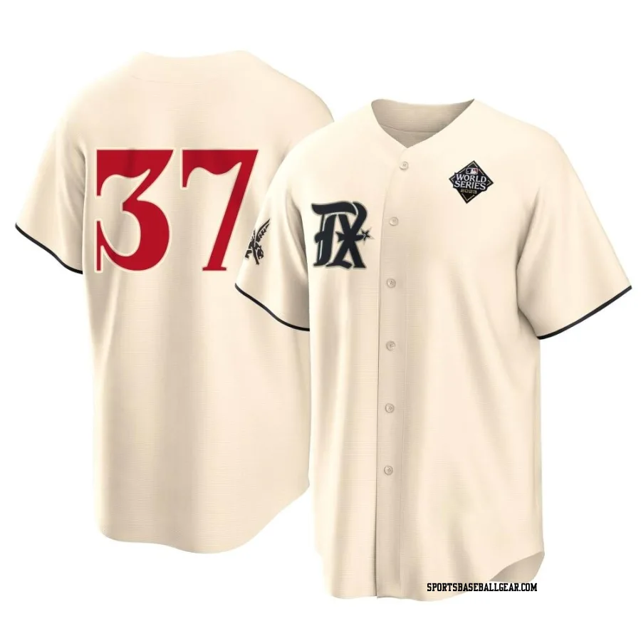 David Robertson Men's Texas Rangers Cream Replica 2023 City Connect 2023 World Series Jersey