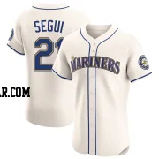 David Segui Men's Seattle Mariners Cream Elite Alternate Jersey