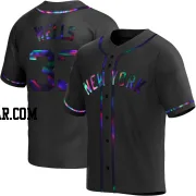 David Wells Men's New York Yankees Black Holographic Replica Alternate Jersey