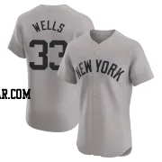 David Wells Men's New York Yankees Gray Elite Road Jersey