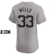 David Wells Men's New York Yankees Gray Elite Road Jersey