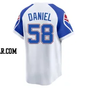 Davis Daniel Youth Atlanta Braves White Limited Throwback Cooperstown Collection Jersey