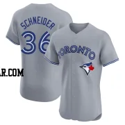Davis Schneider Men's Toronto Blue Jays Gray Elite Road Jersey