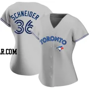 Davis Schneider Women's Toronto Blue Jays Gray Authentic Road Jersey