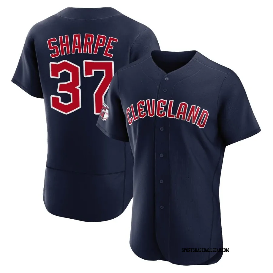 Davis Sharpe Men's Cleveland Guardians Navy Authentic Alternate Jersey