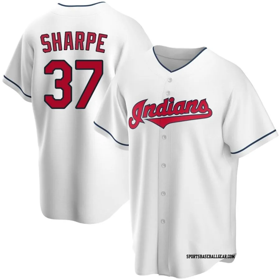 Davis Sharpe Men's Cleveland Guardians White Replica Home Jersey