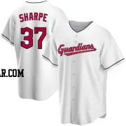 Davis Sharpe Youth Cleveland Guardians White Replica Home Jersey