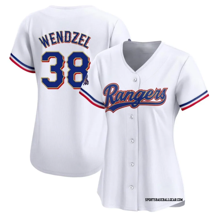 Davis Wendzel Women's Texas Rangers Gold Limited White 2024 Collection Jersey