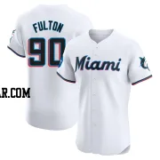 Daxton Fulton Men's Miami Marlins White Elite Home Patch Jersey