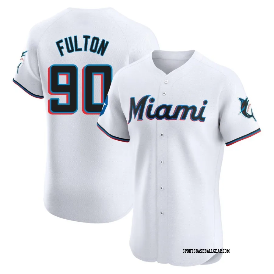 Daxton Fulton Men's Miami Marlins White Elite Home Patch Jersey