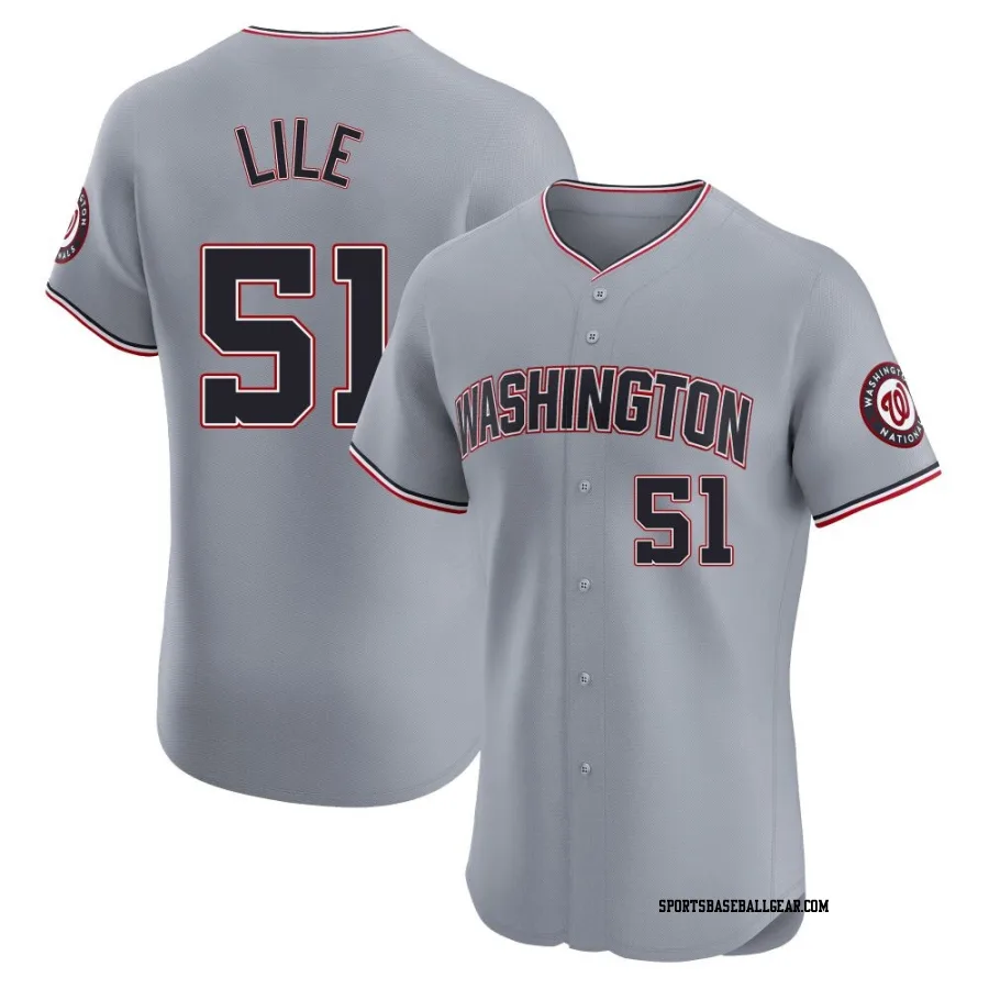 Daylen Lile Men's Washington Nationals Gray Elite Road Jersey