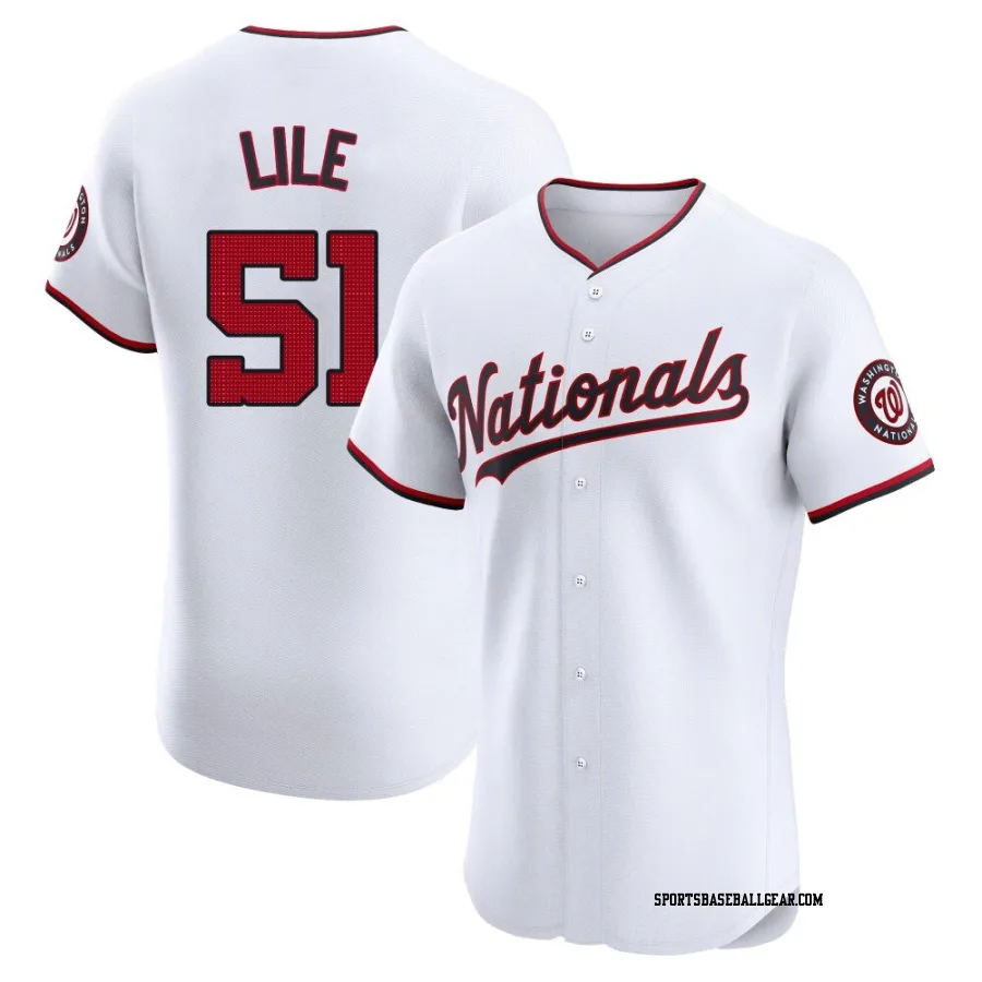 Daylen Lile Men's Washington Nationals White Elite Home Jersey