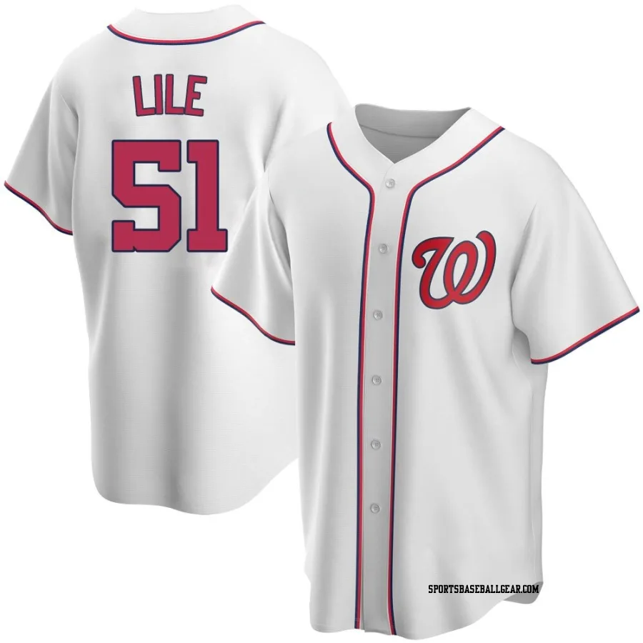 Daylen Lile Men's Washington Nationals White Replica Home Jersey