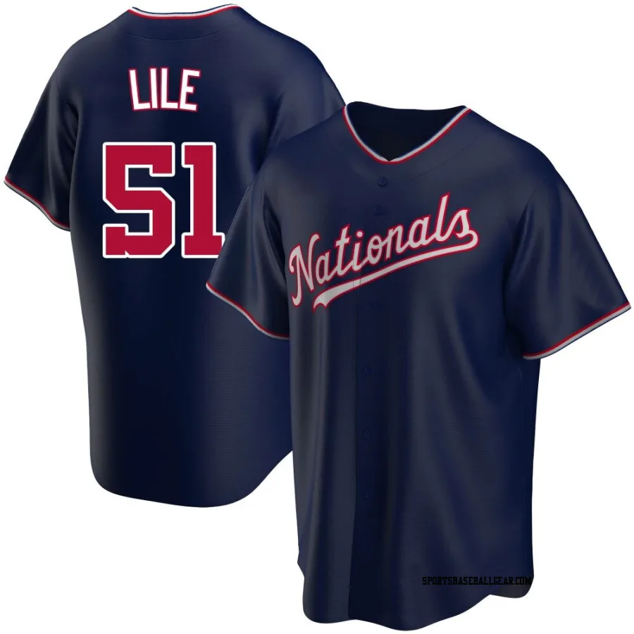 Daylen Lile Youth Washington Nationals Navy Replica Alternate Jersey