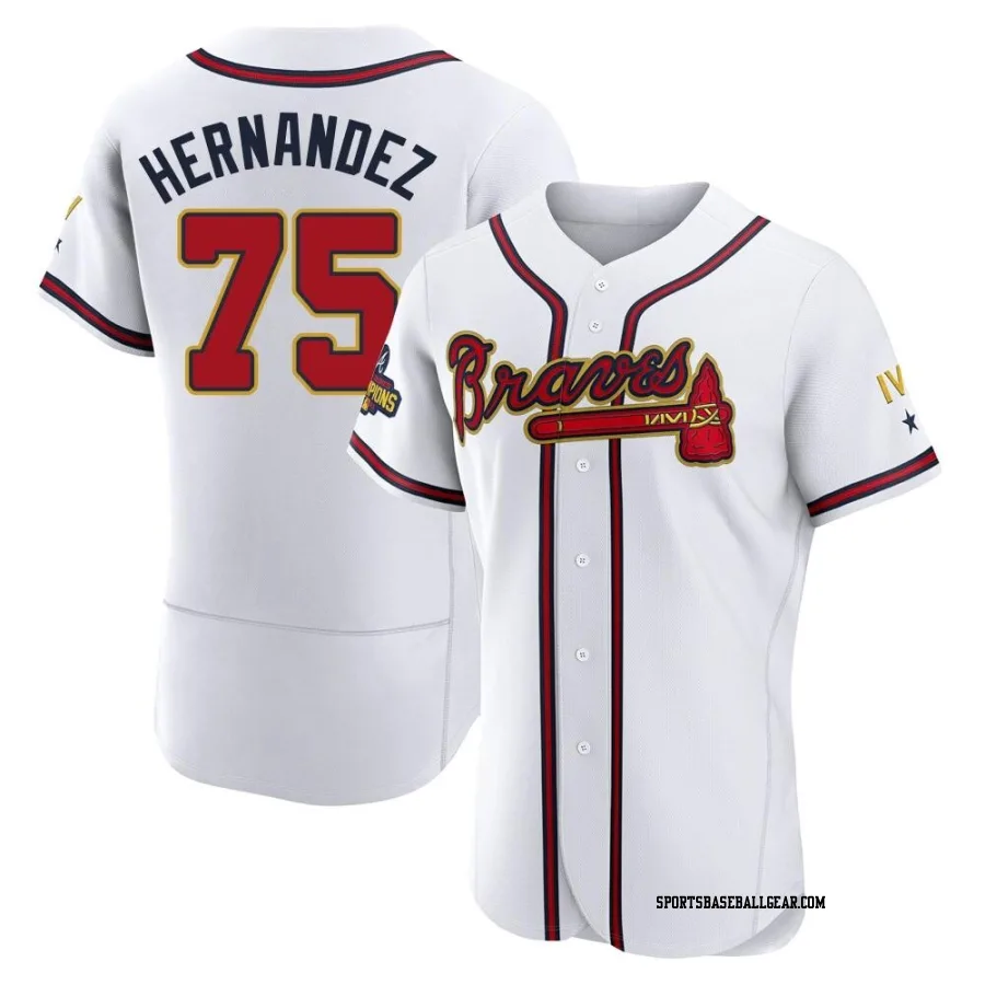 Daysbel Hernandez Men's Atlanta Braves Gold Authentic White 2022 Program Jersey