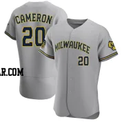 Daz Cameron Men's Milwaukee Brewers Gray Authentic Road Jersey
