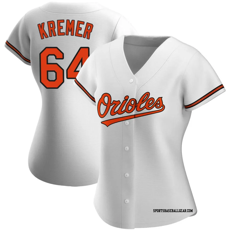 Dean Kremer Women's Baltimore Orioles White Authentic Home Jersey