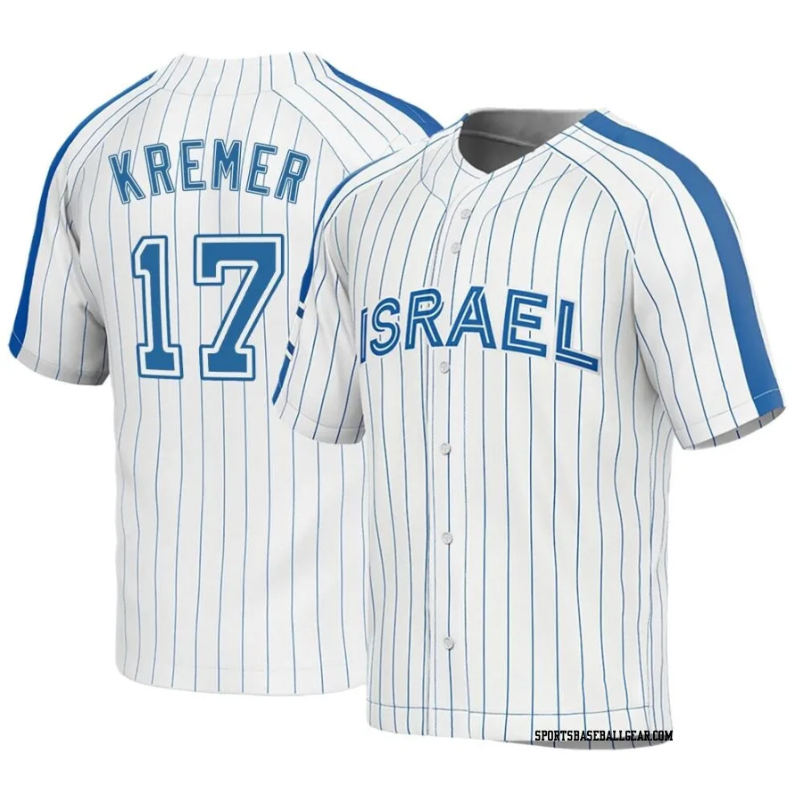 Dean Kremer Youth Israel Baseball White Replica 2023 World Baseball Classic Jersey