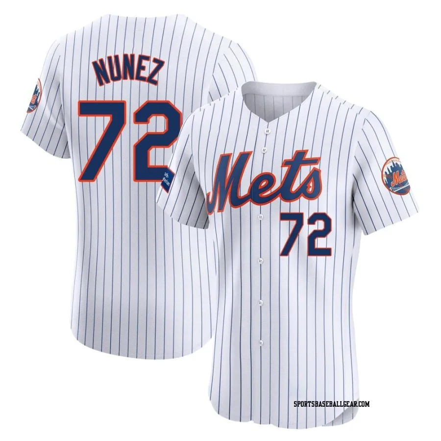 Dedniel Nunez Men's New York Mets White Elite Home Patch Jersey