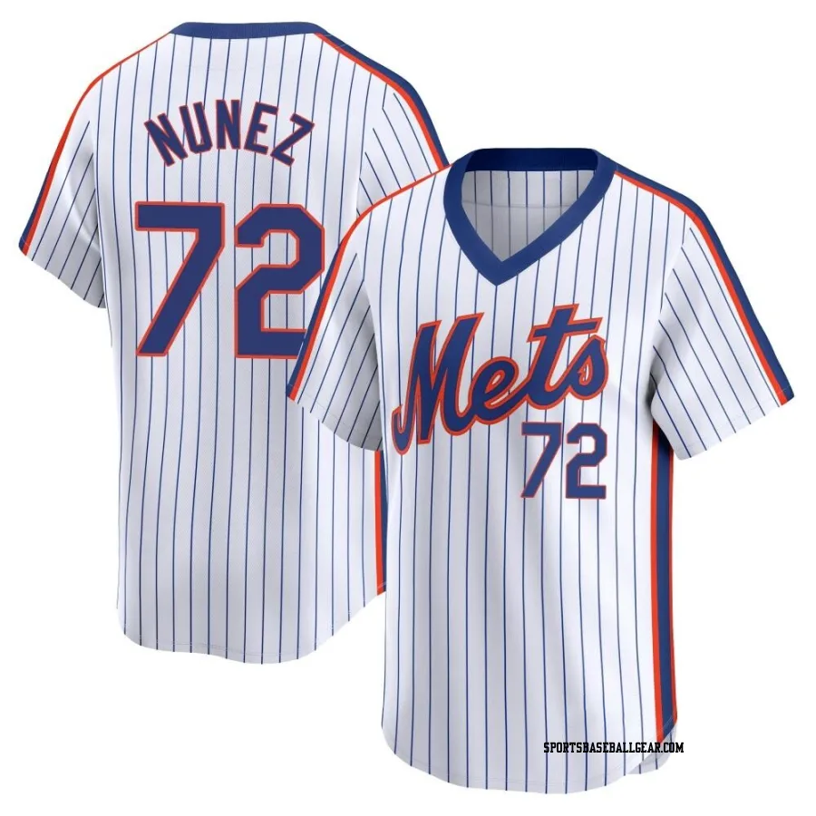 Dedniel Nunez Men's New York Mets White Limited Cooperstown Collection Jersey