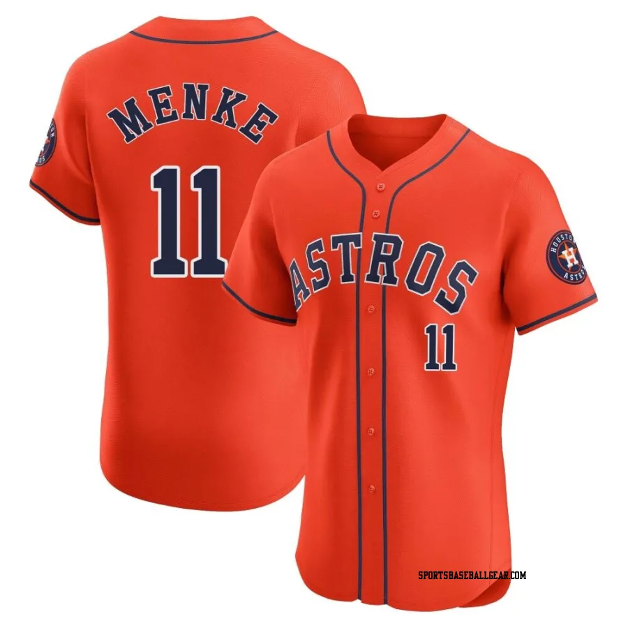 Denis Menke Men's Houston Astros Orange Elite Alternate Vapor Premier Jersey