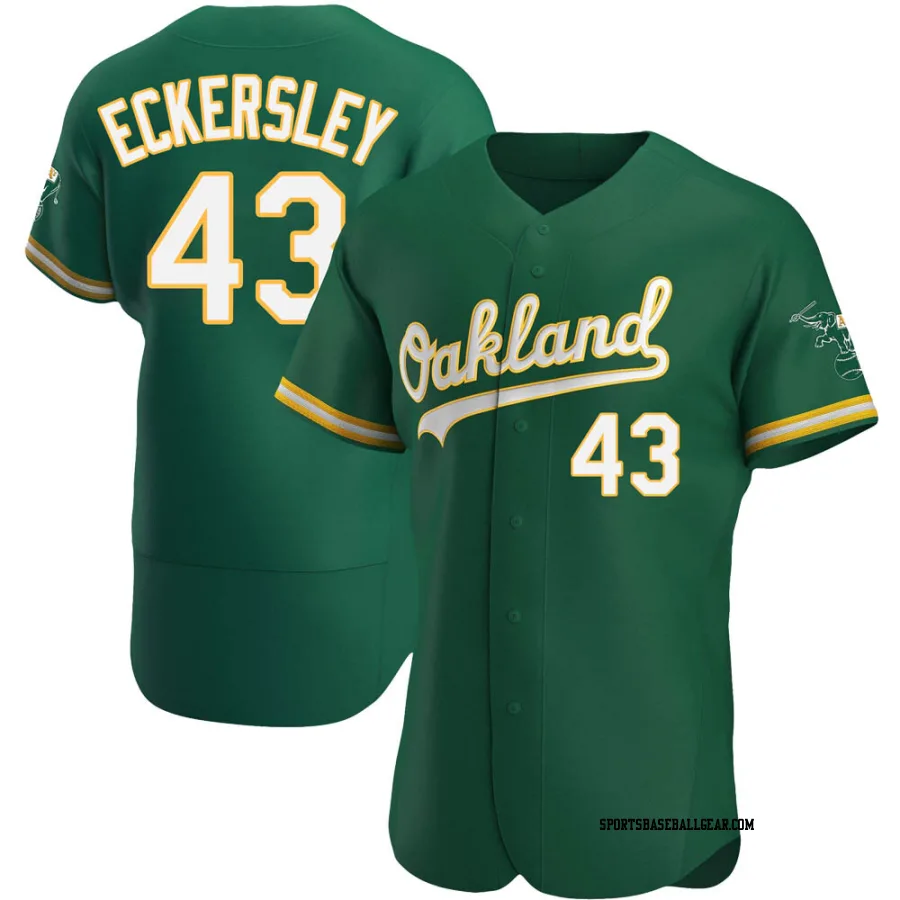 Dennis Eckersley Men's Oakland Athletics Green Authentic Kelly Alternate Jersey