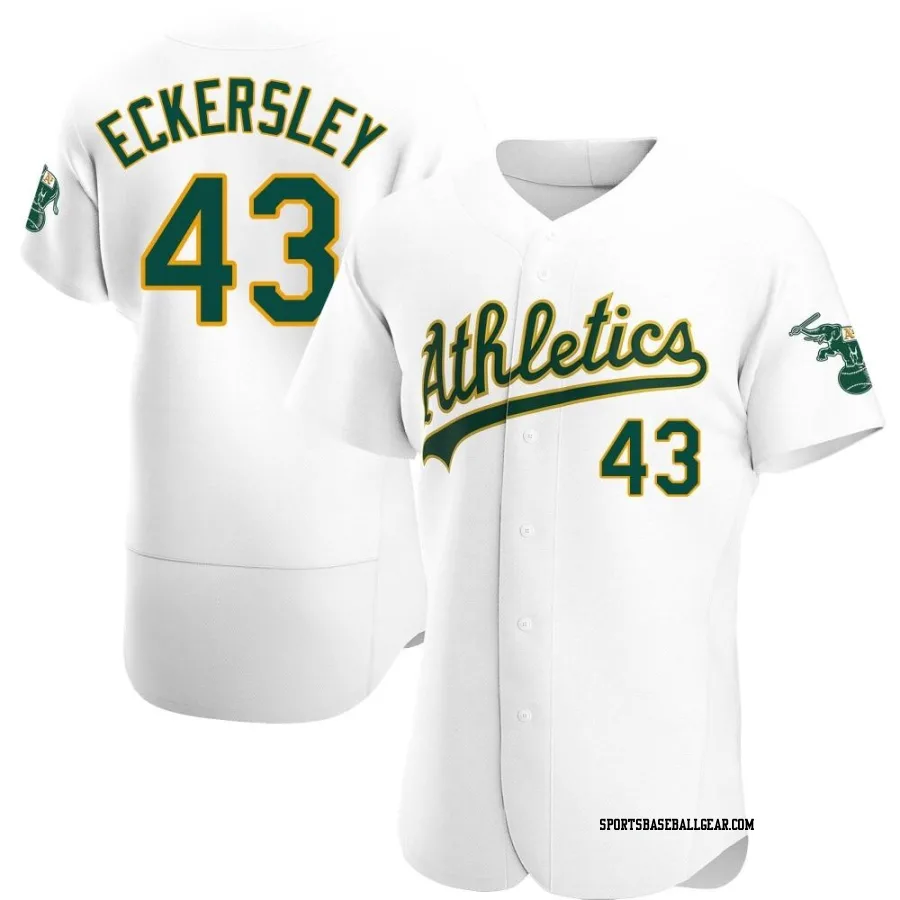 Dennis Eckersley Men's Oakland Athletics White Authentic Home Jersey