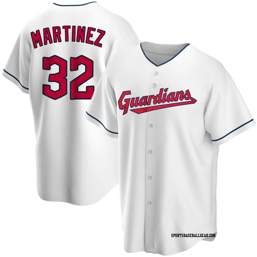Dennis Martinez Men's Cleveland Guardians White Replica Home Jersey