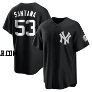 Dennis Santana Youth New York Yankees Black/White Replica Jersey