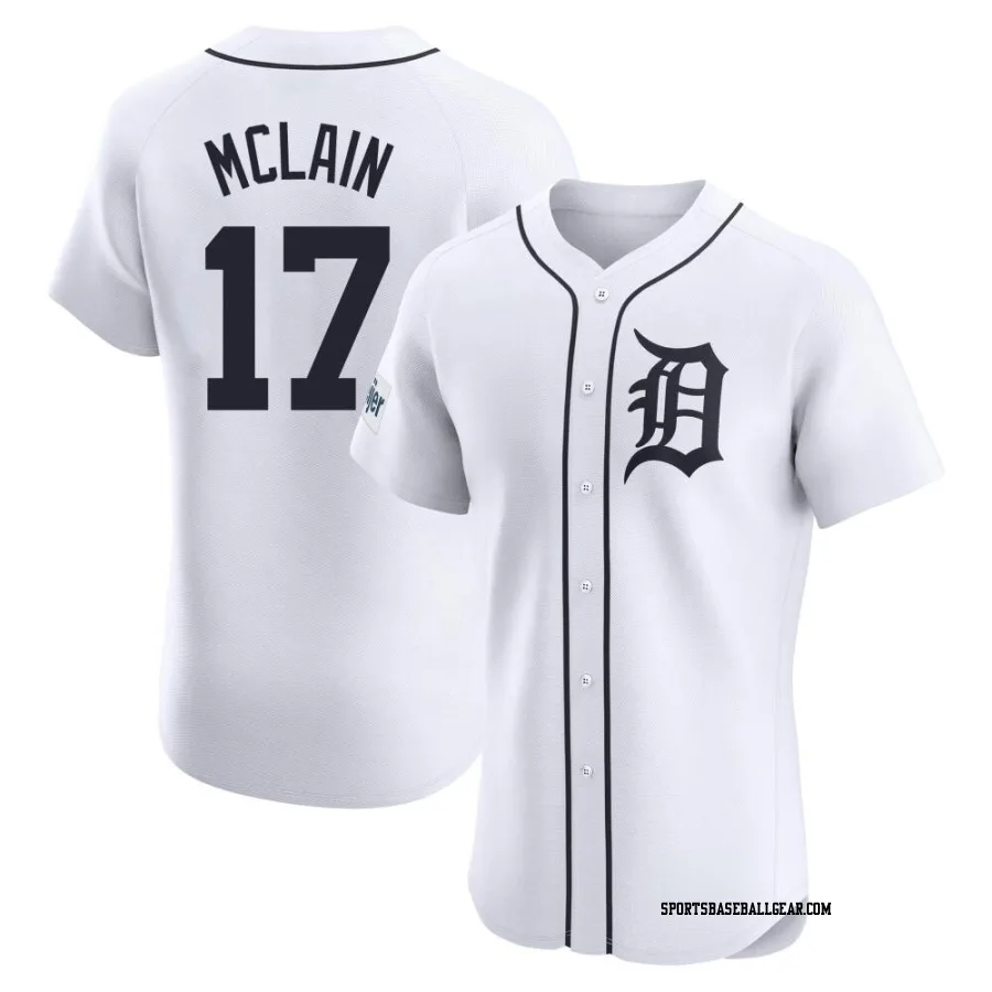 Denny McLain Men's Detroit Tigers White Elite Home Patch Jersey