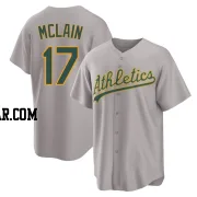 Denny Mclain Men's Oakland Athletics Gray Replica Away 2.0 Jersey