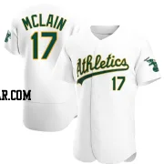 Denny Mclain Men's Oakland Athletics White Authentic Home Jersey