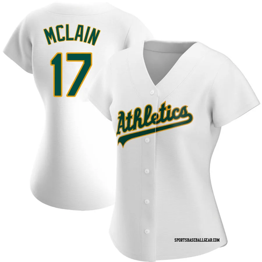 Denny Mclain Women's Oakland Athletics White Authentic Home Jersey