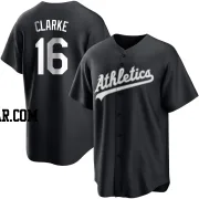 Denzel Clarke Men's Oakland Athletics Black/White Replica Jersey