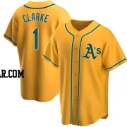 Denzel Clarke Men's Oakland Athletics Gold Replica Alternate Jersey